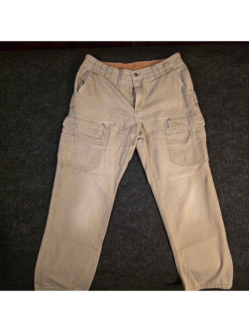 Duluth Trading Co Men's Beige Cargo Pants 38x36 100% Cotton